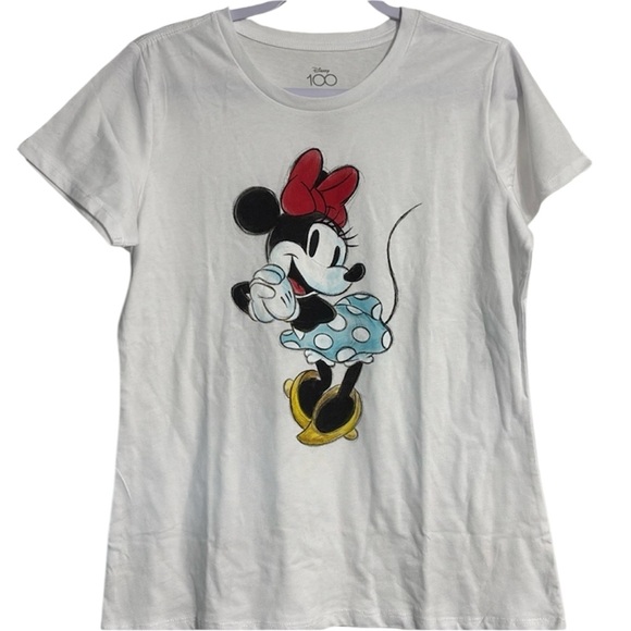 Disney 100 Mickey Mouse Short Sleeve White T-Shirt Size M - Picture 1 of 7